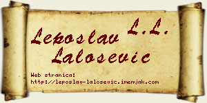 Leposlav Lalošević vizit kartica